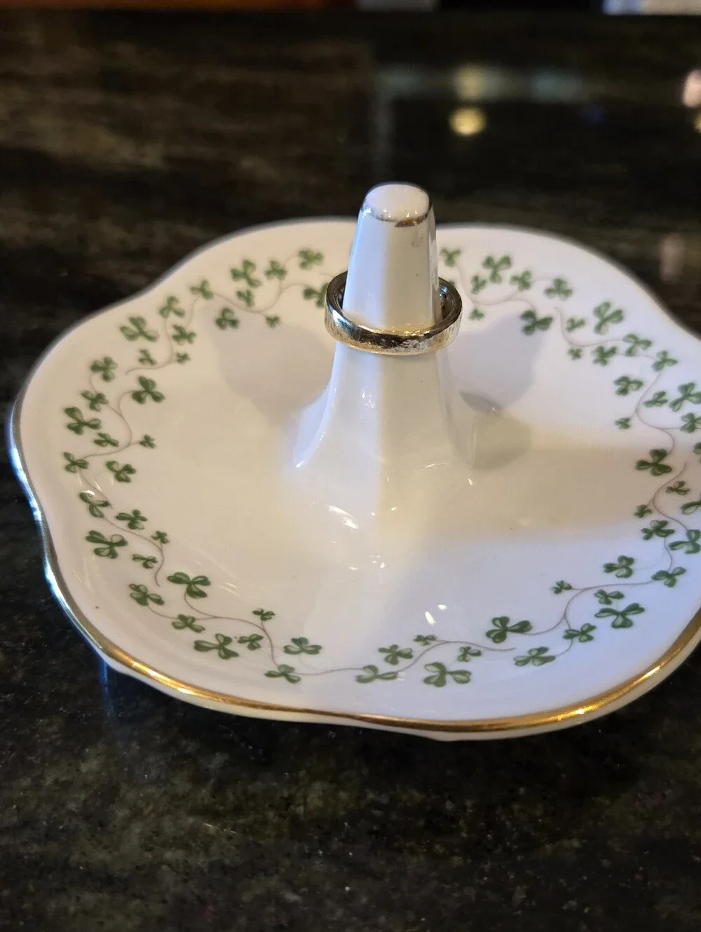 Royal Tara Ireland Shamrock Ring Holder Fine Bone China